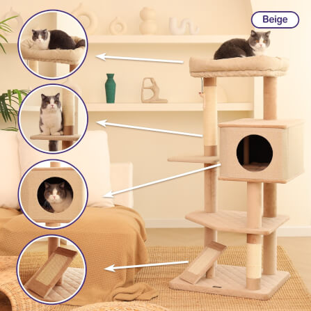 คอนโดแมว Catry รุ่น Cat Tree Yara สีเบจ_8